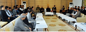 The Governor of Arunachal Pradesh, Shri JP Rajkhowa with A Joint delegation of 32 (Thirty-two) members of Arunachal Pradesh Legislative Assembly led by Shri Kalikho Pul (included in 32) along with leader of Opposition Shri Tamiyo Taga at Gandhi Hall, Raj Bhavan, Itanagar on 15th February 2016.